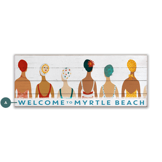 6 Swim Cap Ladies - Wood & Metal Wall Art