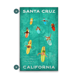 Colorful Surfers - Wood & Metal Wall Art