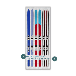 Ski Lineup: Classic Stripes - Wood & Metal Wall Art