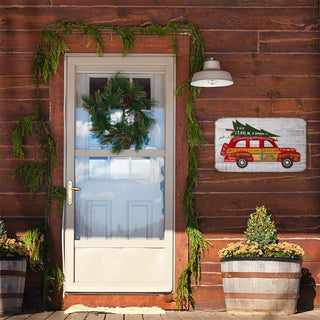 Holiday Greeting Christmas Car - Wood & Metal Wall Art Meissenburg Designs
