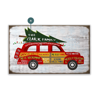 Holiday Greeting Christmas Car - Wood & Metal Wall Art Meissenburg Designs