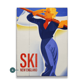 Blue Ski Gal - Wood & Metal Wall Art