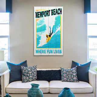 Surf Poster: Where Fun Lives - Wood & Metal Wall Art Meissenburg Designs