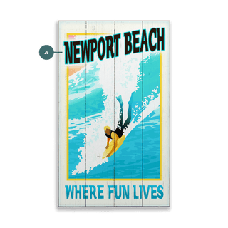 Surf Poster: Where Fun Lives - Wood & Metal Wall Art Meissenburg Designs