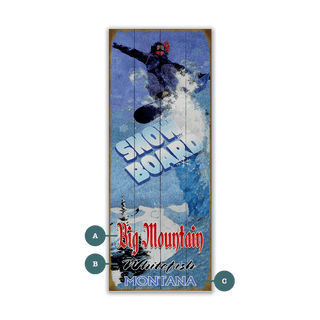 Soaring Over the Summit Snowboard - Wood & Metal Wall Art