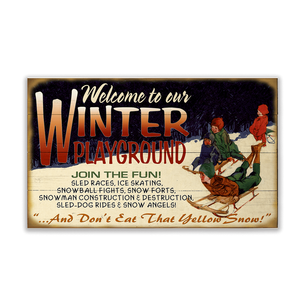 Yellow Snow: Generic - Wood & Metal Wall Art – Old Wood Signs
