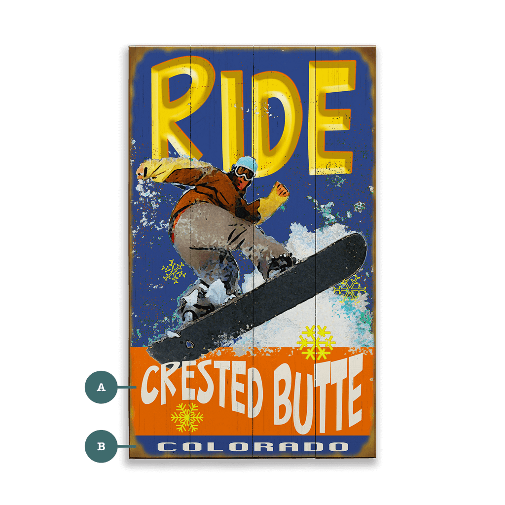 Ride Snowboard - Wood & Metal Wall Art – Old Wood Signs