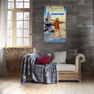 Winter Wonderland Ski Girl - Wood & Metal Wall Art by Meissenburg Designs