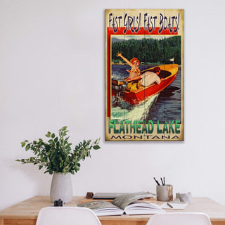 Fast Girls, Fast Boats: Lake - Wood & Metal Wall Art Meissenburg Designs