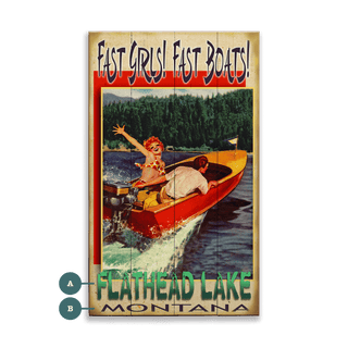 Fast Girls, Fast Boats: Lake - Wood & Metal Wall Art Wood Meissenburg Designs