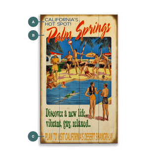 Poolside in Palm Springs - Wood & Metal Wall Art Meissenburg Designs