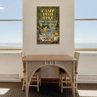 Camp Fish Hike - Wood & Metal Wall Art