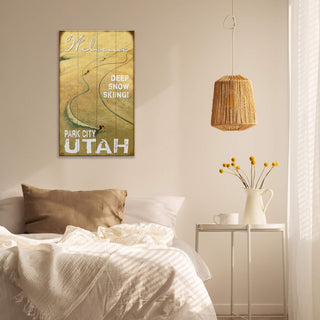 Deep Snow Skiing - Wood & Metal Wall Art