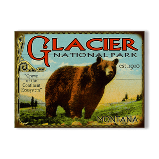 Glacier: Bear & Meadow Scene - Wood & Metal Wall Art Meissenburg Designs