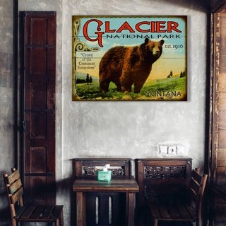 Glacier: Bear & Meadow Scene - Wood & Metal Wall Art Meissenburg Designs
