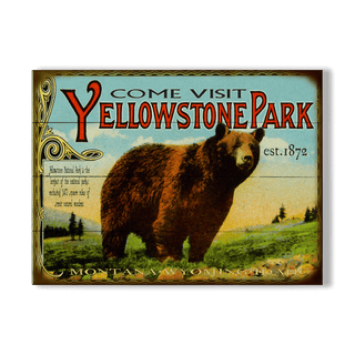 Yellowstone: Bear & Meadow Scene - Wood & Metal Wall Art Meissenburg Designs