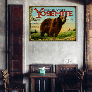 Yosemite: Bear & Meadow Scene - Wood & Metal Wall Art Meissenburg Designs