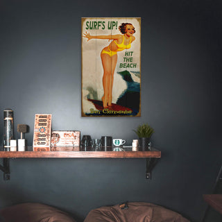 Surf Poster: Surf's Up - Wood & Metal Wall Art Meissenburg Designs