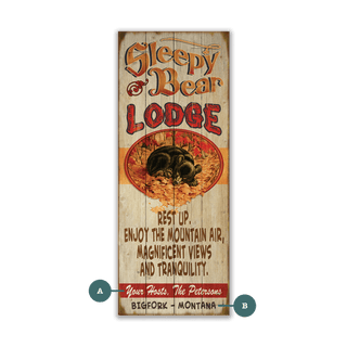 Sleepy Bear Lodge - Wood & Metal Wall Art