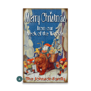 Christmas Elves Woodland Ride - Wood & Metal Wall Art Meissenburg Designs