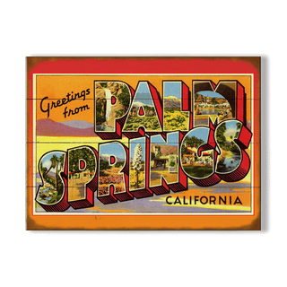 Greetings from Palm Springs - Wood & Metal Wall Art Meissenburg Designs