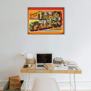 Greetings from Palm Springs - Wood & Metal Wall Art Meissenburg Designs