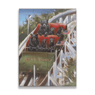Bear Family Roller Coaster - Wood & Metal Wall Art