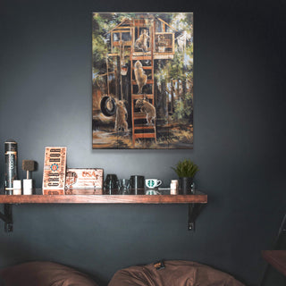 Cubhouse: Bear Cubs Treehouse - Wood & Metal Wall Art