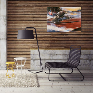 Bears Out for a Spin Around the Lake - Wood & Metal Wall Art