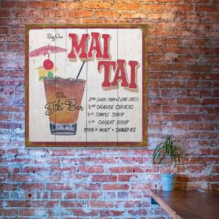 Vintage Cocktail Recipe: Mai Tai - Wood & Metal Wall Art