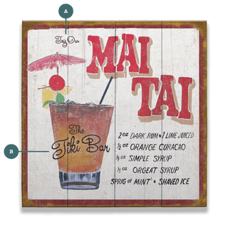 Vintage Cocktail Recipe: Mai Tai - Wood & Metal Wall Art