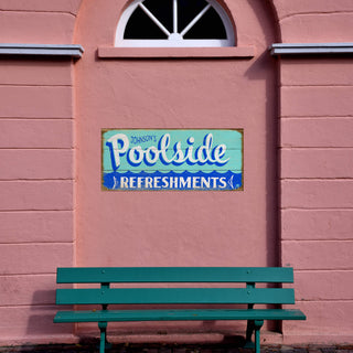 Poolside Refreshments - Wood & Metal Wall Art