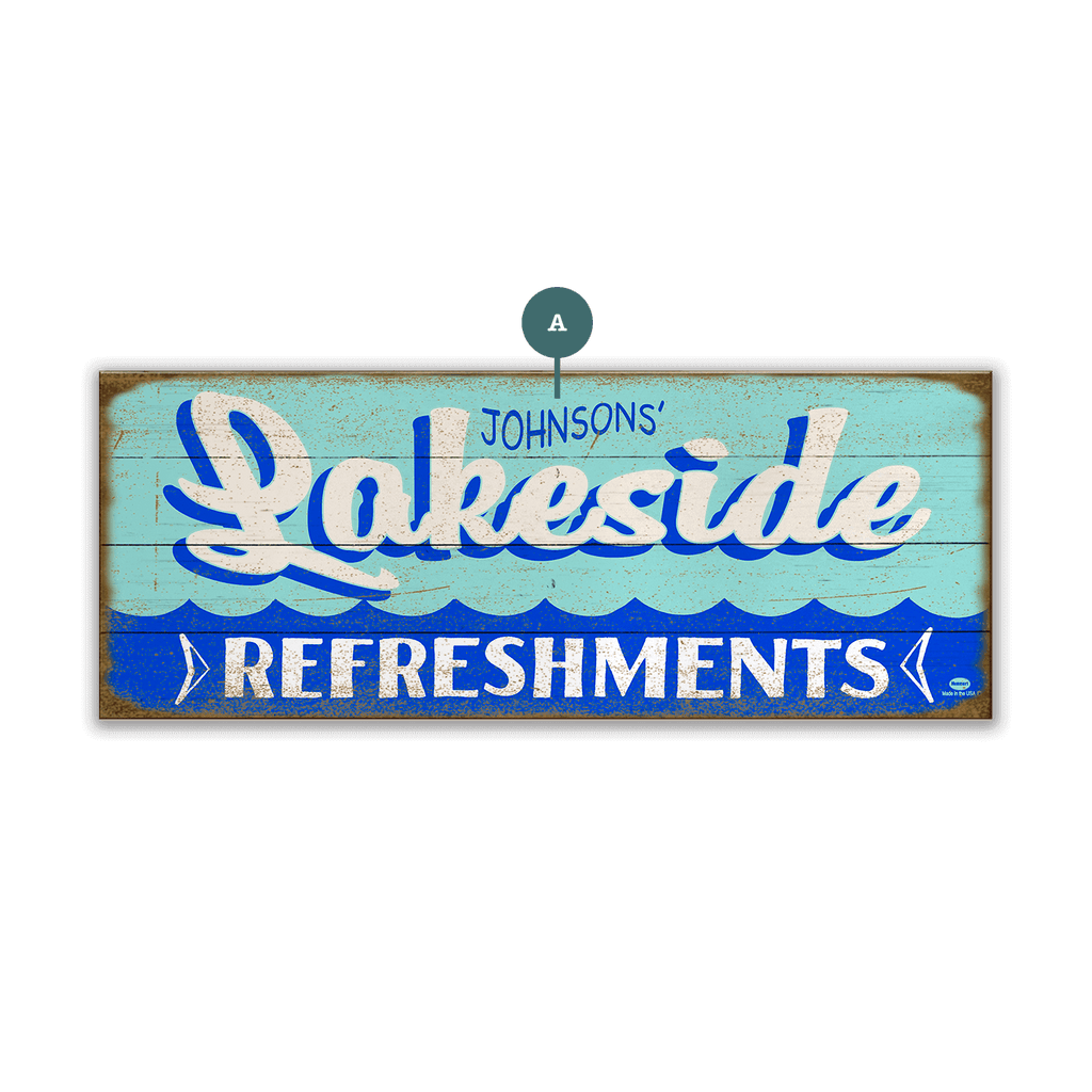 Lakeside Refreshments - Wood & Metal Wall Art – Old Wood Signs
