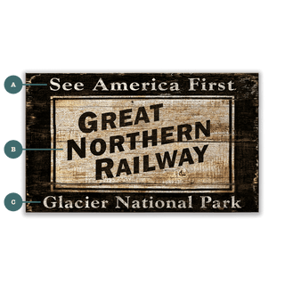 Great Northern Railway - Wood & Metal Wall Art Out West Design