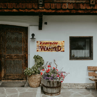 Cowboy Wanted - Wood & Metal Wall Art