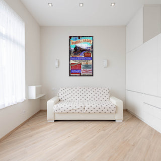 The Nashua Racer – Vintage Railway Sign - Wood & Metal Wall Art Out West Design