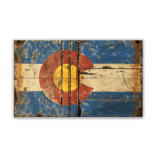 Weathered Colorado Flag - Wood & Metal Wall Art