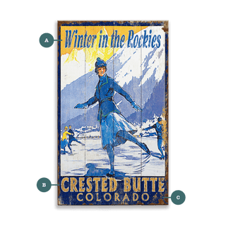 Winter in the Rockies - Wood & Metal Wall Art Out West Design