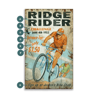 Ridge Rider Bike Challenge - Wood & Metal Wall Art Out West Design