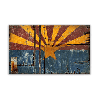 Weathered Arizona Flag - Wood & Metal Wall Art