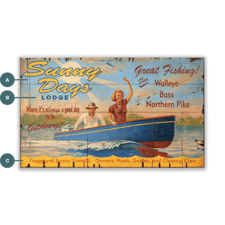Sunny Days Lodge - Wood & Metal Wall Art Wood & Metal Wall Art Out West Design Wood 24" x 14"