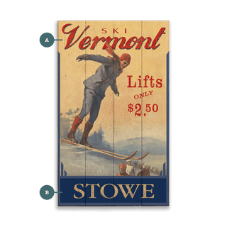 Ski Vermont - Wood & Metal Wall Art Wood by Out West Design