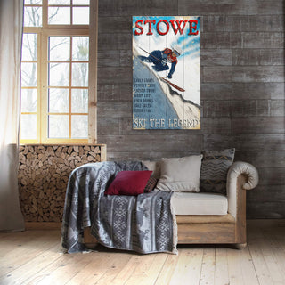Ski the Legend - Wood & Metal Wall Art Out West Design
