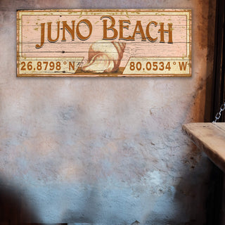 Conch Shell Latitude - Wood & Metal Wall Art Wood & Metal Wall Art Out West Design