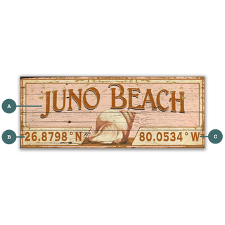 Conch Shell Latitude - Wood & Metal Wall Art Wood & Metal Wall Art Out West Design