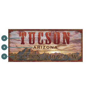 Tucson Coordinates - Wood & Metal Wall Art