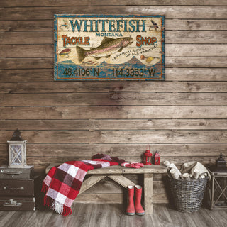 Trout Tackle Sign - Wood & Metal Wall Art Out West Design
