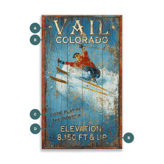 Come Play in the Powder: Distressed - Wood & Metal Wall Art