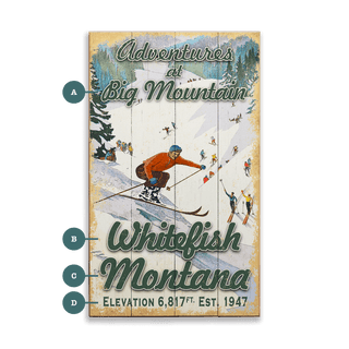 Retro Ski Adventures - Wood & Metal Wall Art Wood by Out West Design