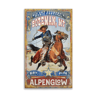 Patriotic Cowboy: Alpenglow Festival - Wood & Metal Wall Art Alpenglow Festival